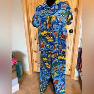 Vintage Big Dogs top and pants, vacation wear, M/L